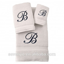 100% Turkish Cotton Jacquard Towel set with logo, Multi color selection HTS-136 wholesale